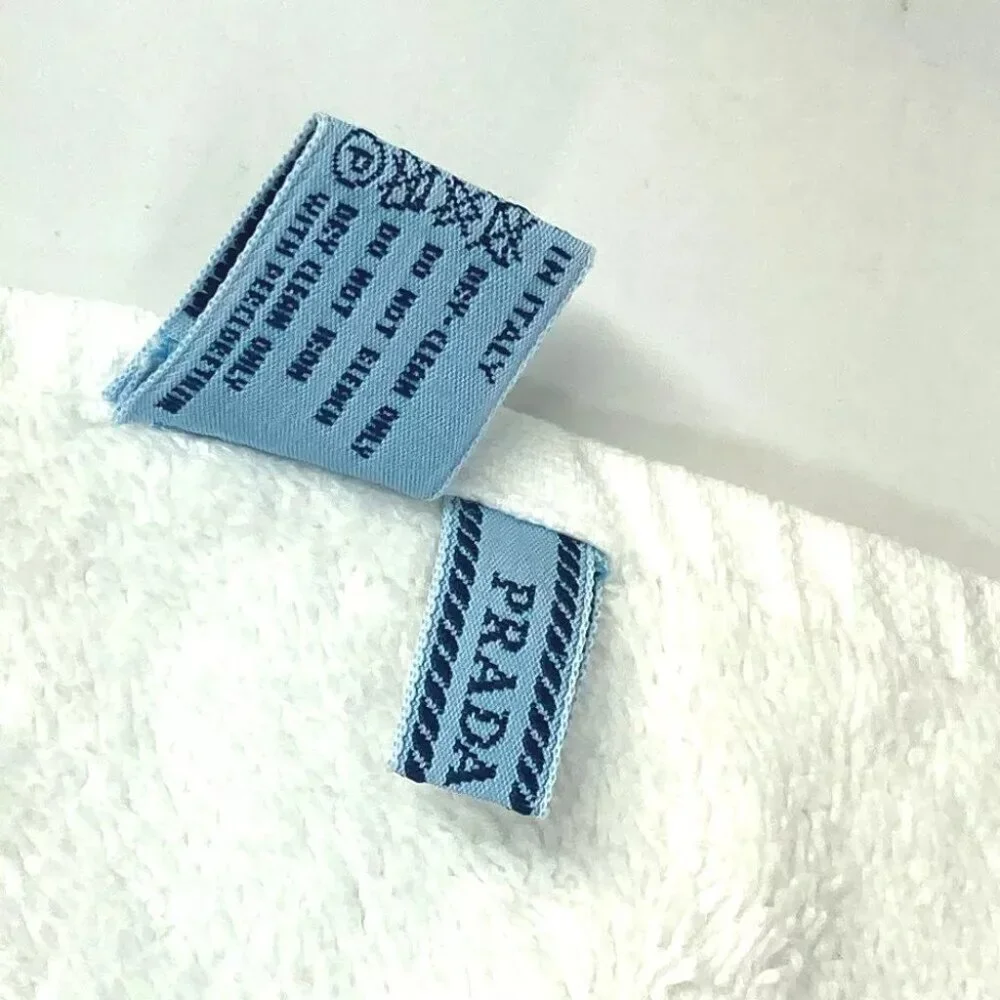 PRADA Bath towel Interior Throw Blanket logo Beach towel towel cotton White